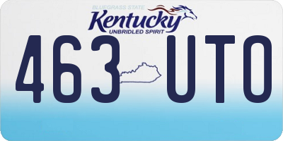 KY license plate 463UTO