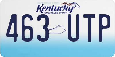 KY license plate 463UTP