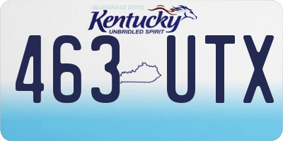 KY license plate 463UTX