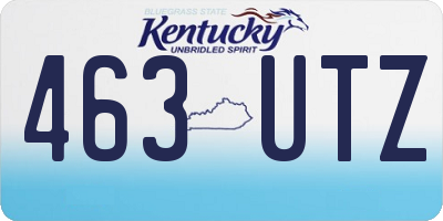 KY license plate 463UTZ