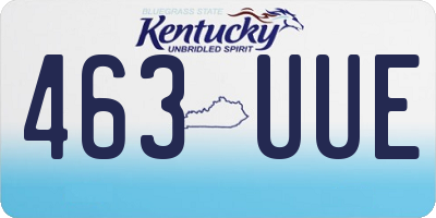 KY license plate 463UUE