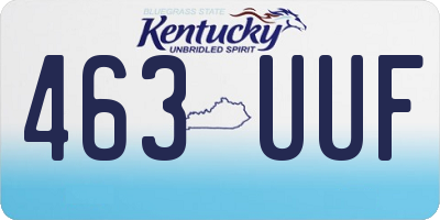 KY license plate 463UUF