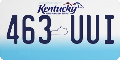 KY license plate 463UUI