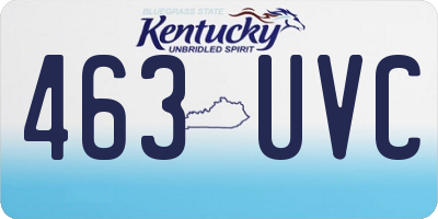 KY license plate 463UVC