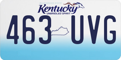 KY license plate 463UVG