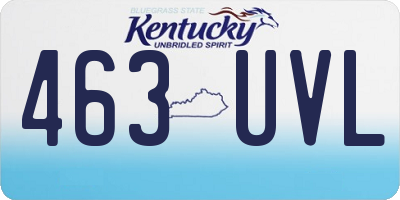 KY license plate 463UVL