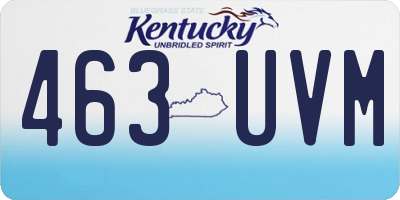 KY license plate 463UVM