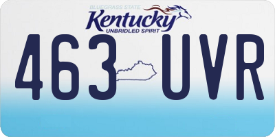 KY license plate 463UVR