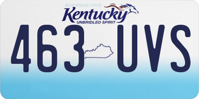 KY license plate 463UVS