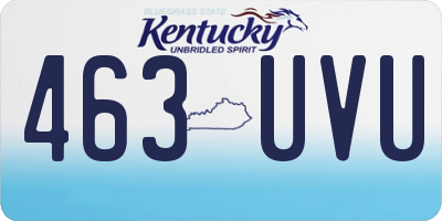 KY license plate 463UVU