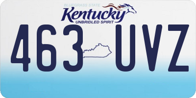 KY license plate 463UVZ