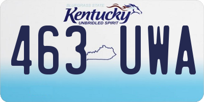 KY license plate 463UWA