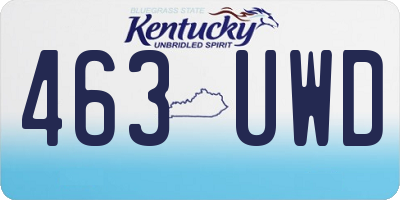 KY license plate 463UWD
