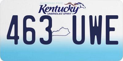 KY license plate 463UWE