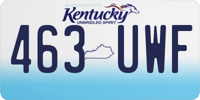 KY license plate 463UWF