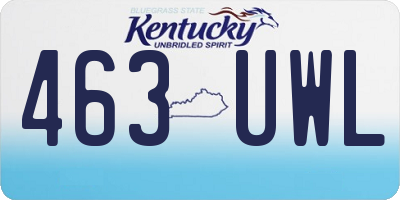 KY license plate 463UWL