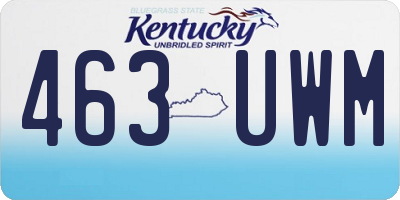 KY license plate 463UWM