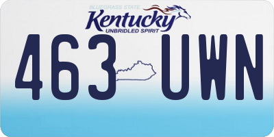 KY license plate 463UWN