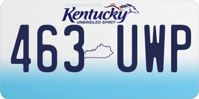 KY license plate 463UWP