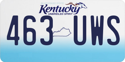 KY license plate 463UWS