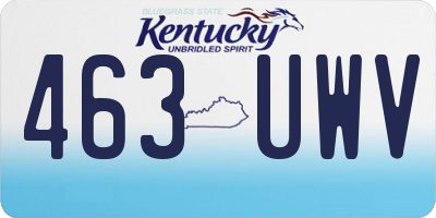 KY license plate 463UWV