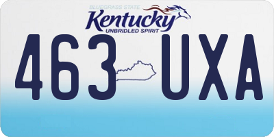 KY license plate 463UXA