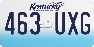 KY license plate 463UXG