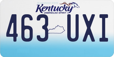 KY license plate 463UXI