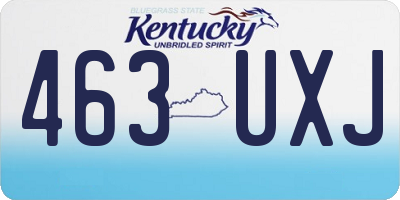 KY license plate 463UXJ