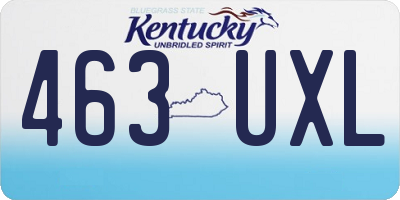 KY license plate 463UXL