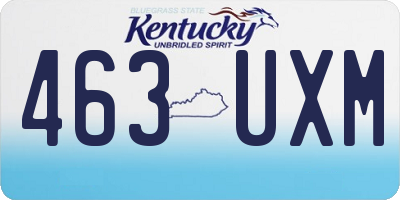 KY license plate 463UXM
