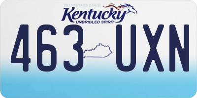 KY license plate 463UXN
