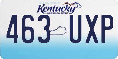 KY license plate 463UXP