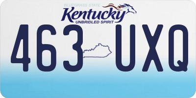 KY license plate 463UXQ