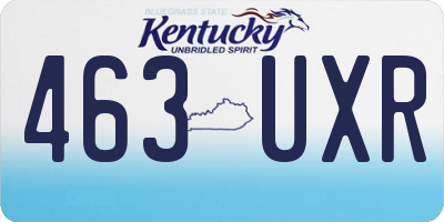 KY license plate 463UXR
