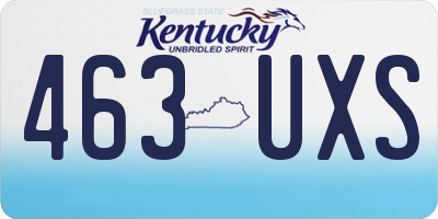KY license plate 463UXS