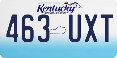 KY license plate 463UXT