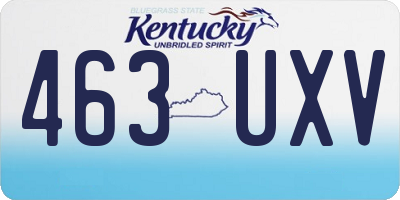 KY license plate 463UXV