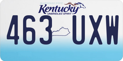 KY license plate 463UXW