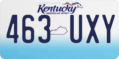 KY license plate 463UXY