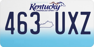 KY license plate 463UXZ