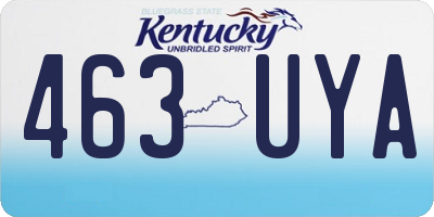 KY license plate 463UYA