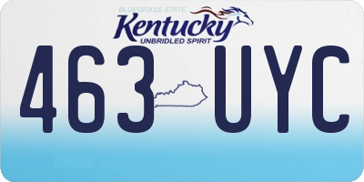 KY license plate 463UYC