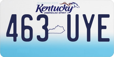 KY license plate 463UYE