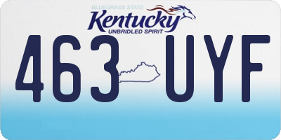 KY license plate 463UYF
