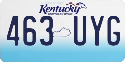 KY license plate 463UYG