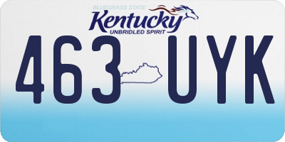 KY license plate 463UYK