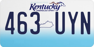 KY license plate 463UYN