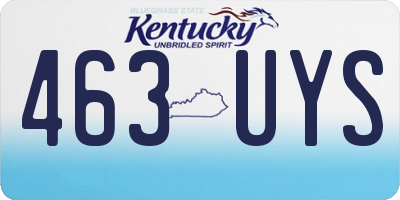 KY license plate 463UYS