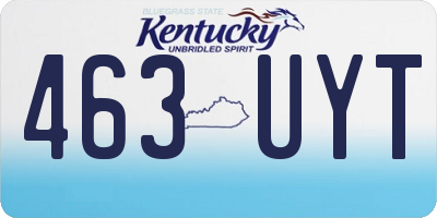 KY license plate 463UYT